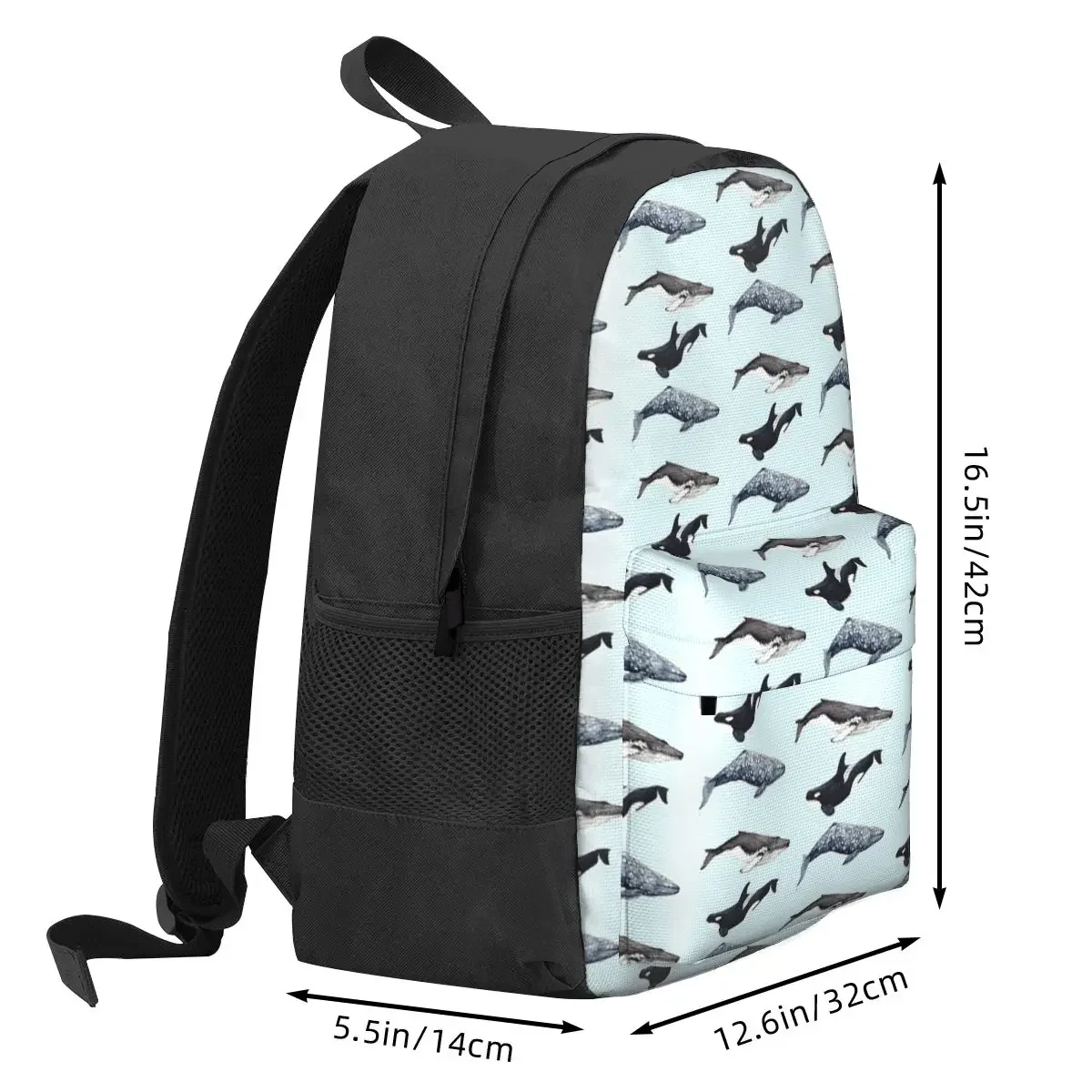 Orca, Humpback And Grey Whale Backpacks Boy Girl Bookbag Children School Bags Cartoon Kids Rucksack Travel Rucksack Shoulder Bag