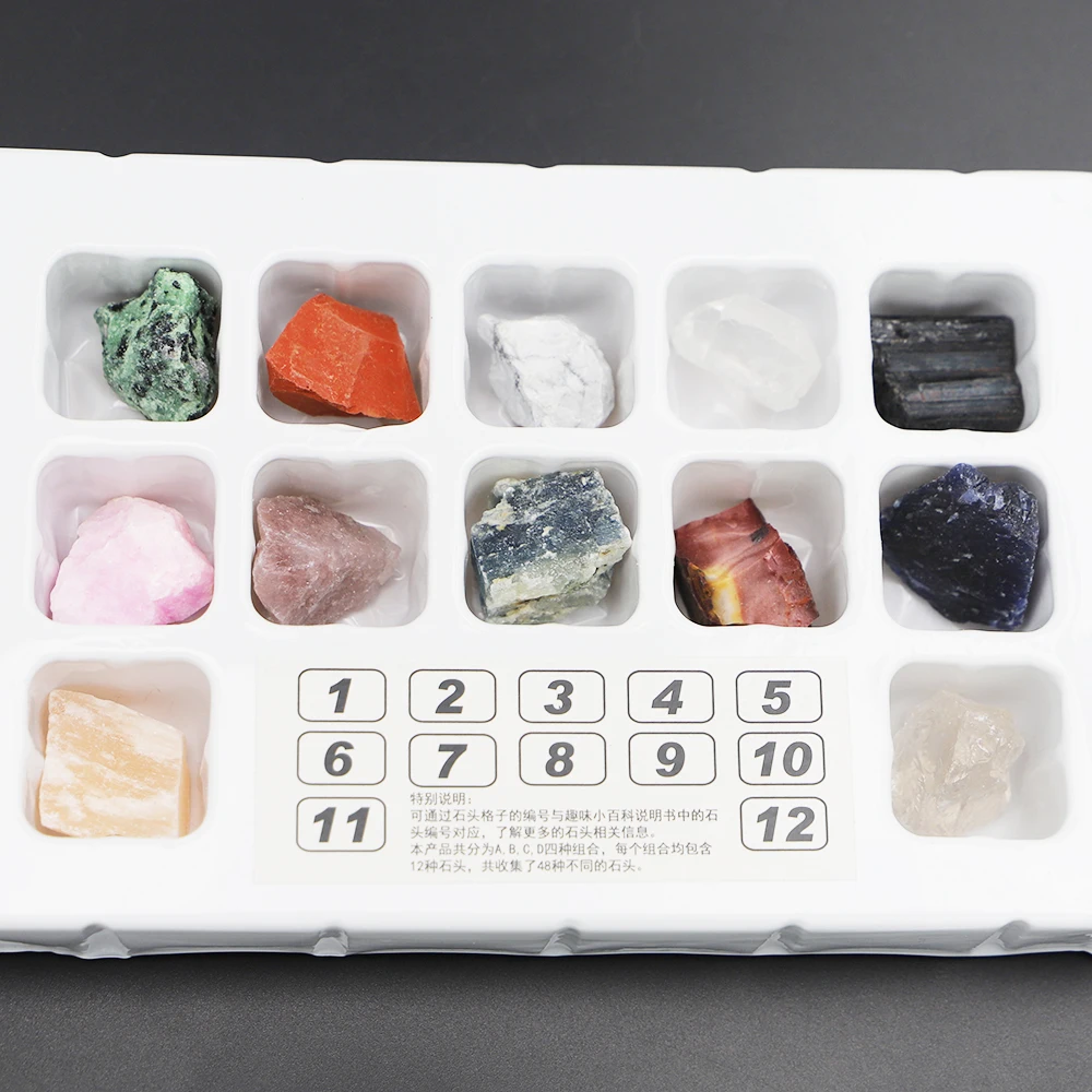 

Natural Stones Crystal Irregular Raw Ore Specimens Mineral Ornaments Mixed Gemstones Fashion Charms Decors Home Decoration 12Pcs