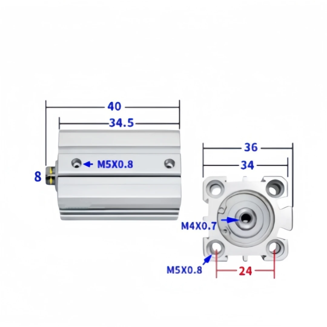 50mm Bore Pneumatic Cylinder 6 Inch Stroke Pneumatic Cylinder Z Axis Balanced With Pneumatic Cylinder SDA20-15