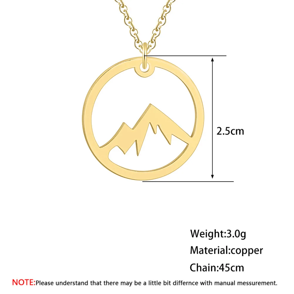 QIAMNI Mountain Range Pendant Necklace for Women Men Outdoor Travel Jewelry Climbing Lover Gifts Mountains Are Calling Necklace