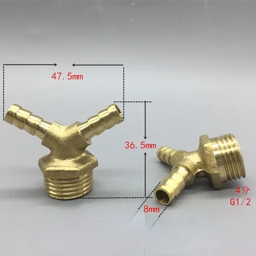 

1pec Латунный запорный шаровой клапан Фитинг для фитинга трубы Адаптер для топлива Газ Вода Масло Воздух 8 мм 10 мм Шланг Крючок Y Тип Три 3-ходовой