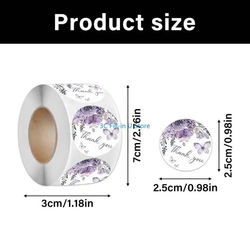G8taありがとうステッカーフラワープリントラベルエンベロープステッカーシーリングステッカーギフトパッケージのラベルありがとう