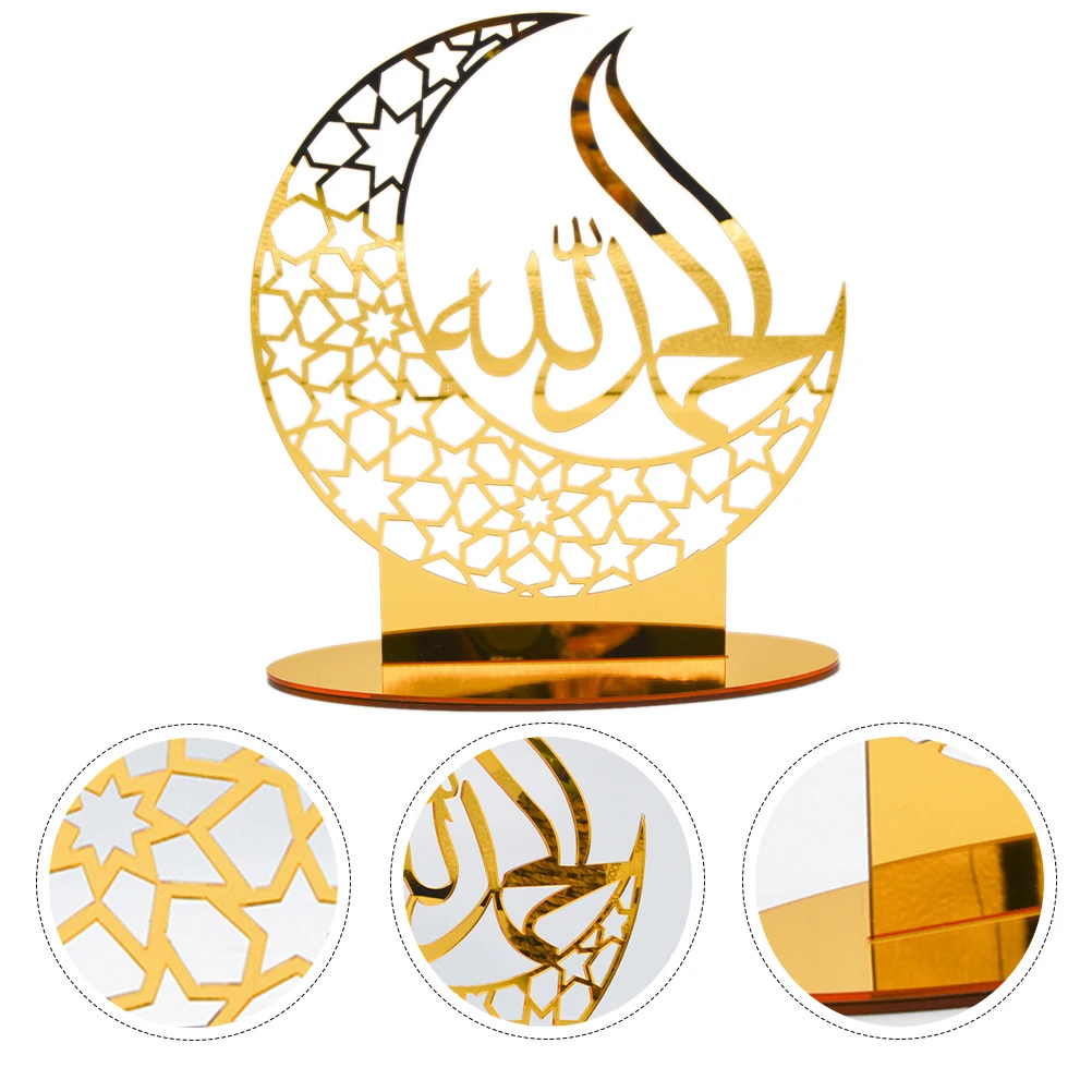 

Mirror Acrylic Creative Festival Decor Ramadan Eid Themed Prop Muslim Home Bar Party Ramadan Decor DIY Decoration