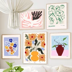 Abstract Vase Floral Flower Market Leaf Wall Art Canvas Painting Posters And Prints Hotel Shop for Restaurant Room Home Decor