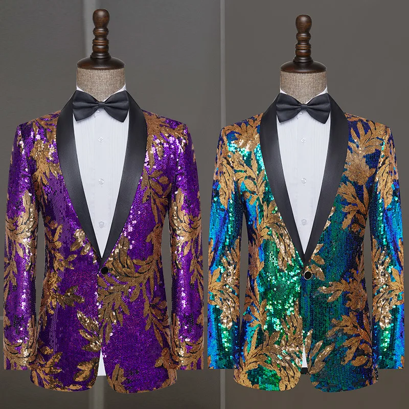 

Мужской блейзер диаметром 2025 года, расшитый цвет, для выступлений на сцене хозяина