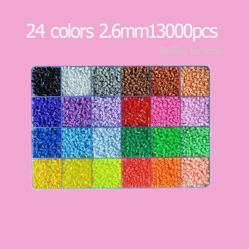 Hama Beads Box Thermomosaik-Bügelperlen, Bügelperlen, Schmelzperlen, DIY-Spielzeug, 24 48 72 Farben 2,6MM 5MM