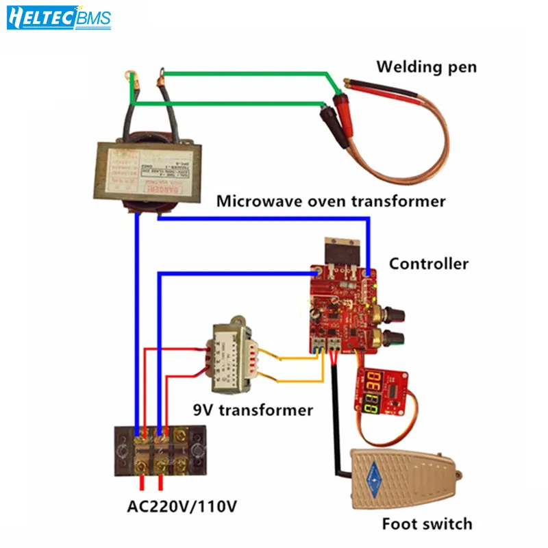 

40A /100A Spot Welding Machine Control Board Welder Transformer Controller Board Timing Current Time Current Digital Display