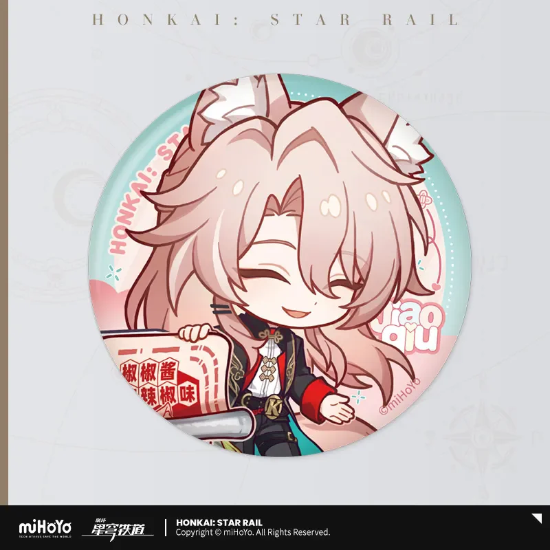 [Genuine] miHoYo Game Honkai Star Rail Delicious Series Q-version Tinplate Badge Moze Jiaoqiu Anime Brooch Cosplay Xmas Gifts