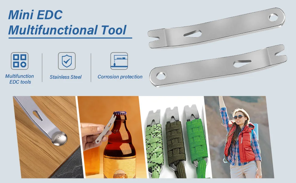 Mini Edelstahl Tasche Stemmeisen Brecheisen Multifunktions EDC Werkzeug Überleben Öffner – Detail 3