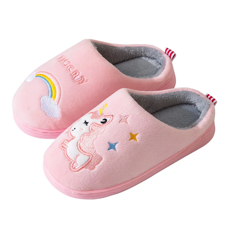 Baby Boys and Girls Children Warm Bun Head Parent-child Autumn and Winter Indoor Home Floor Cotton Slippers To Prevent Slipping