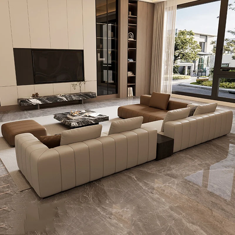 Luxury Sectional Living Room Sofas Puffs Nordic Futon Replica Designer Living Room Sofas Decor Floor Muebles Home Furniture