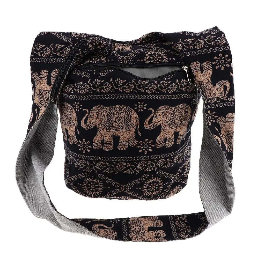 

Thai Hobo Bohemian Crossbody Shoulder Bag Hippie Zip on Top Bag