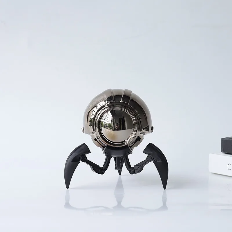 Creative Alien Robot Figurine Modern Minimalist Geometric Metal Texture Figurine Desktop Ornament Home Decoration Art Craft Gift