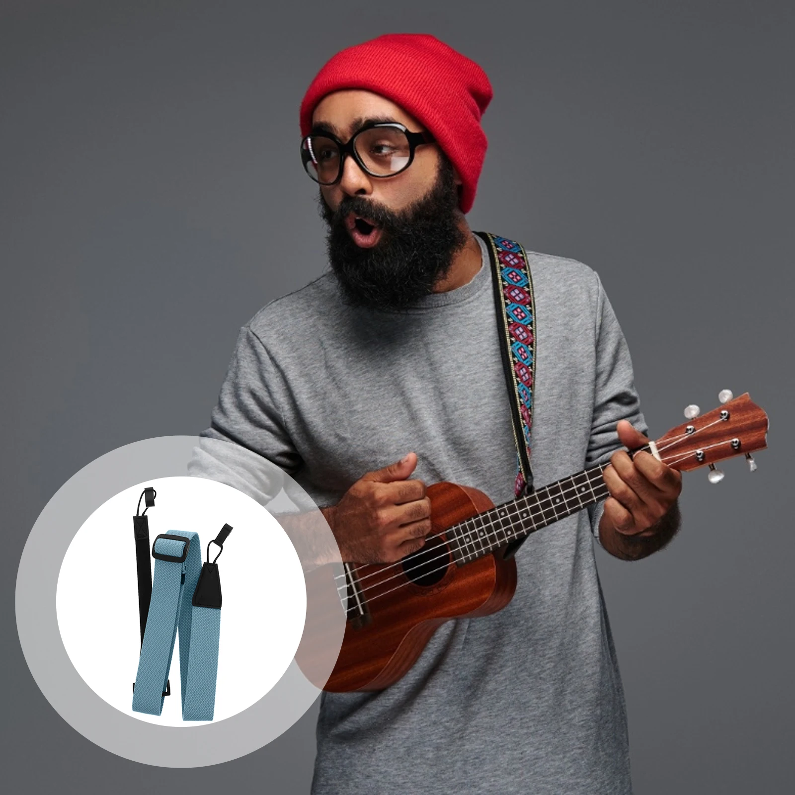 

Ukulele Strap Durable Simple Universal Belt Polyester Child Electric Guitar String Instrument Accessories Practical Long Lasting