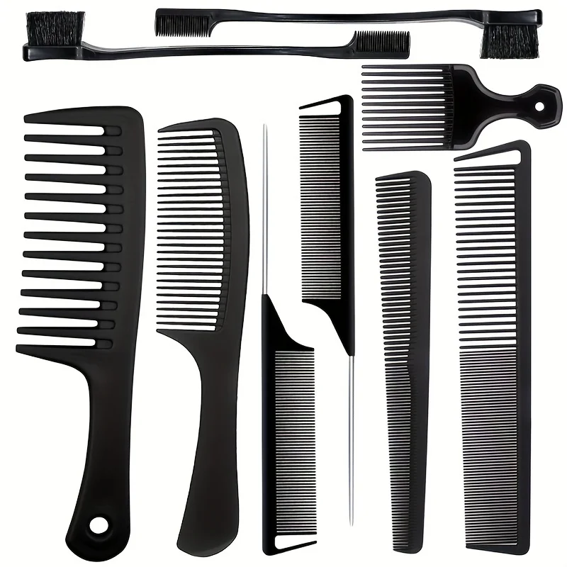 

9-Piece Professional Hairstyling Comb - Versatile Fine Tooth Comb, Includes Combing Combs and Rat Tail Combs for All Hair Types