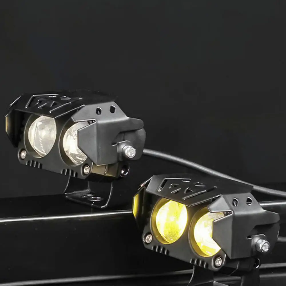 Bright Motorcycle LED Spotlight Dual Lens 12V High Low Beam Fog Driving Light Headlamp Auxiliary Lamp For Electric Motorbike