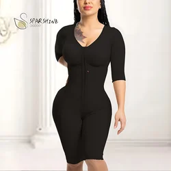 Full Body Shaper Post-Surgical Sleeves And Bra Faja With Sleeves & Bra Postpartum Recovery One Piece Shapewear