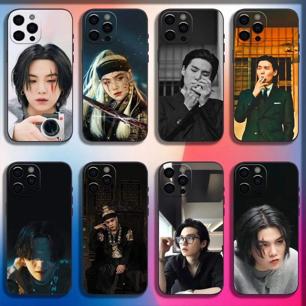 Singer A-Agust D Phone Case For iPhone 16,15,14,13,12,11,Pro,X,XS,Max,XR,Plus,Mini Soft Black Cover