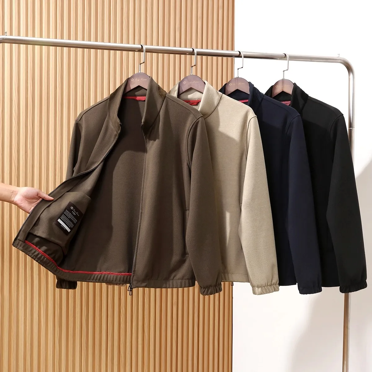 

Italy Luxury Men's Camere Blend Casual Jaet Autumn Winter Old Money Sle Faionable Outerwear Polyester Regenerated Fiber