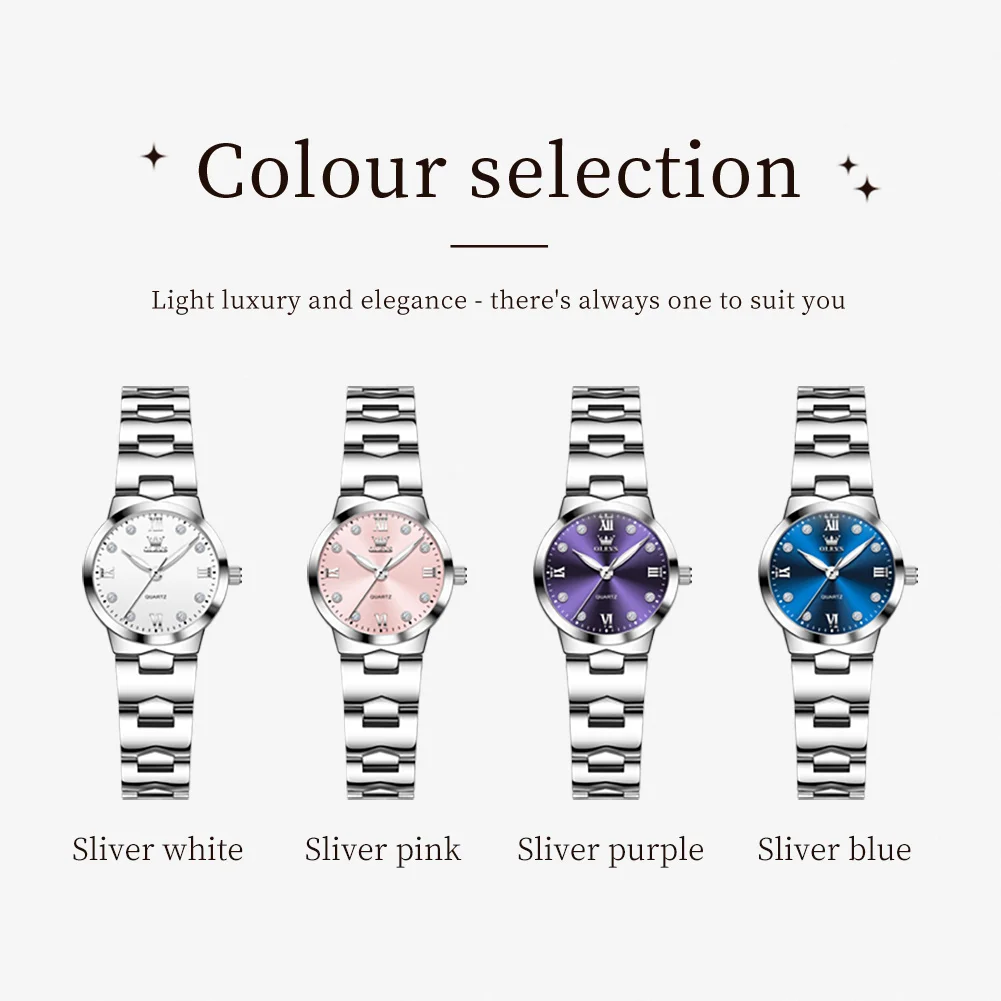 OLEVS 3735 Brand original authentic watch for woman Gift Box Personalized strap, compact steel band, quartz women's watch