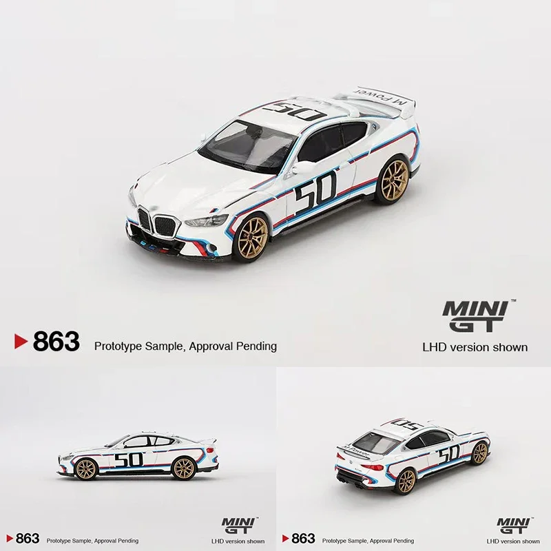 PreSale MINIGT 1:64 3.0 CSL White 863 Diecast Diorama Model Collection Toys