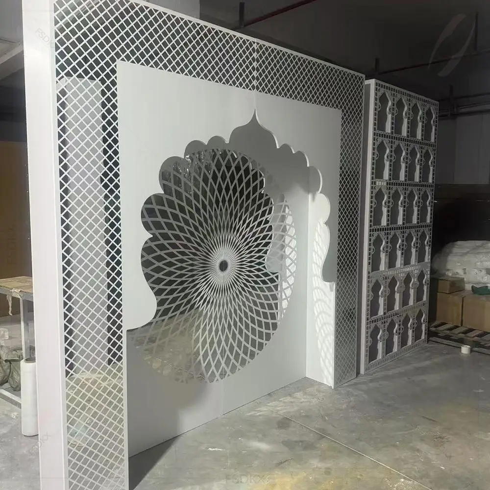 Luxury Silver Mirror Acrylic Backdrop Stand Frame Silver Rectangle Event Backdrop for Wedding Event Decoration