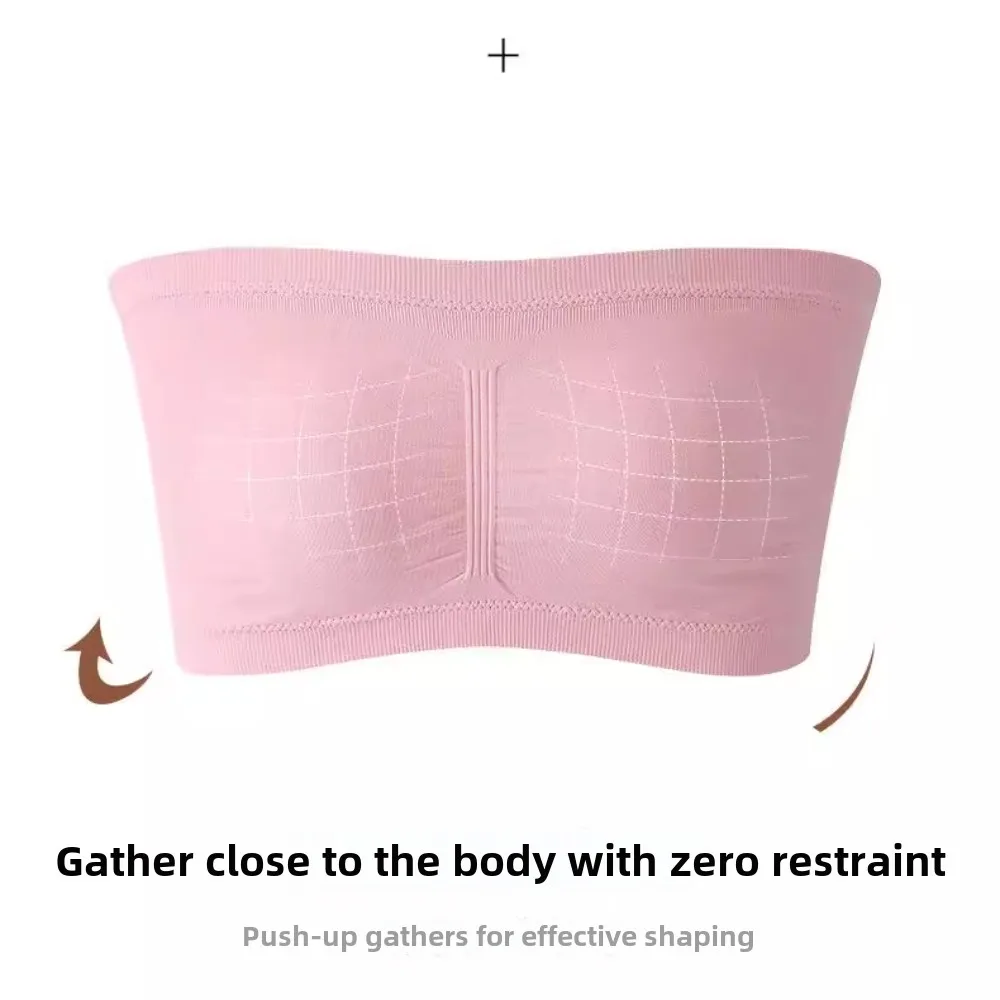 Large Size Circumference Tube Top Women's Removable Chest Pad Without Shoulder Strap Chest Wrap Women's Invisible Underwear view 6
