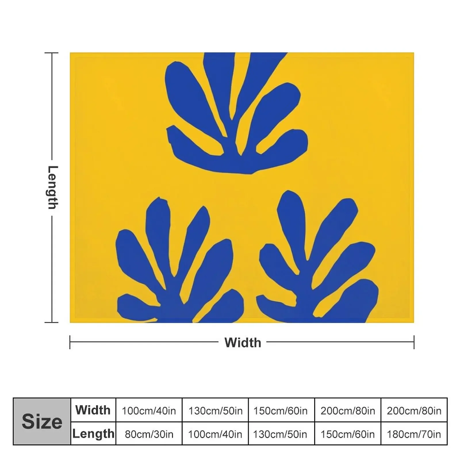 Matisse Leaves Yellow Blue Throw Blanket Summer Beddings warm winter Travel Decoratives Blankets