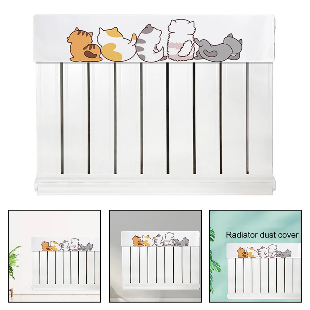 Antismoke radiator dust cover featuring soft plush flannel fabric vertical design for dust control and subtle room decoration