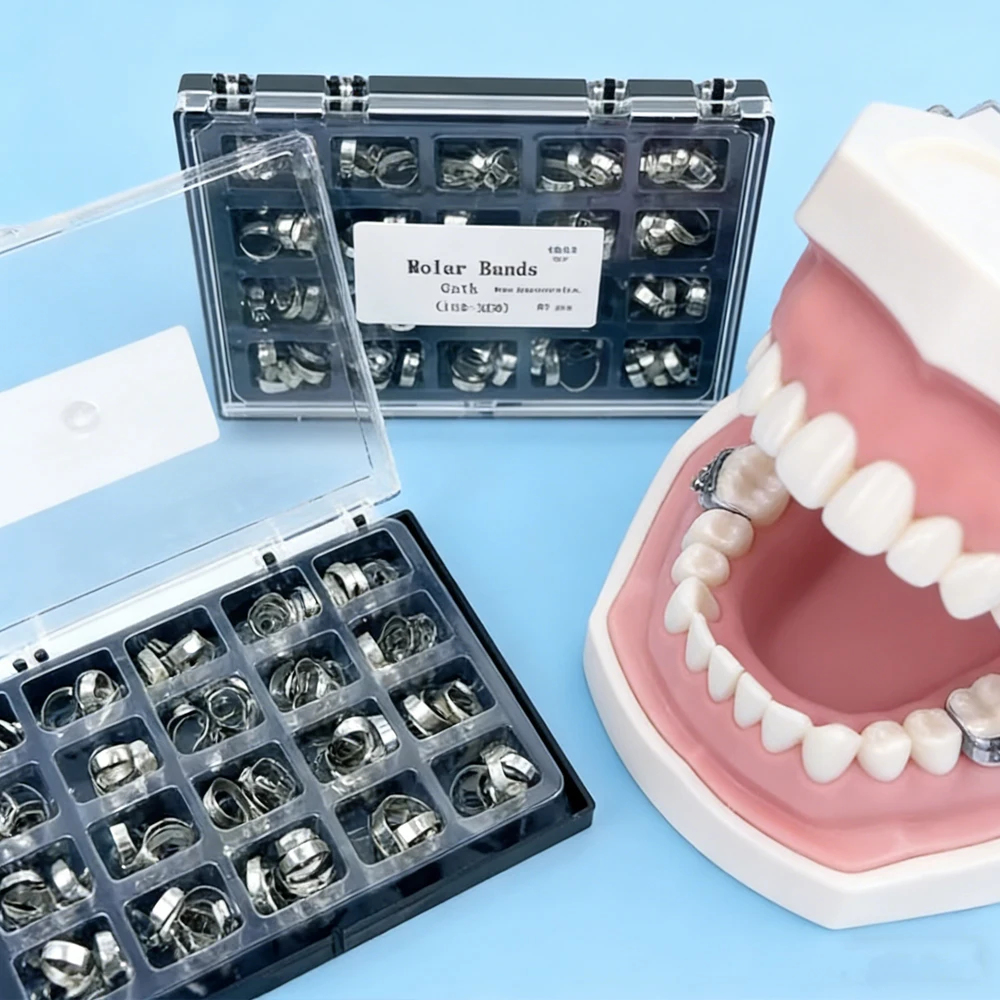 Dental Orthodontic Kit 80Pc Molar Bands Plain Rings Straight Wire MBT Roth 16 35 Braces Treatment Appliance