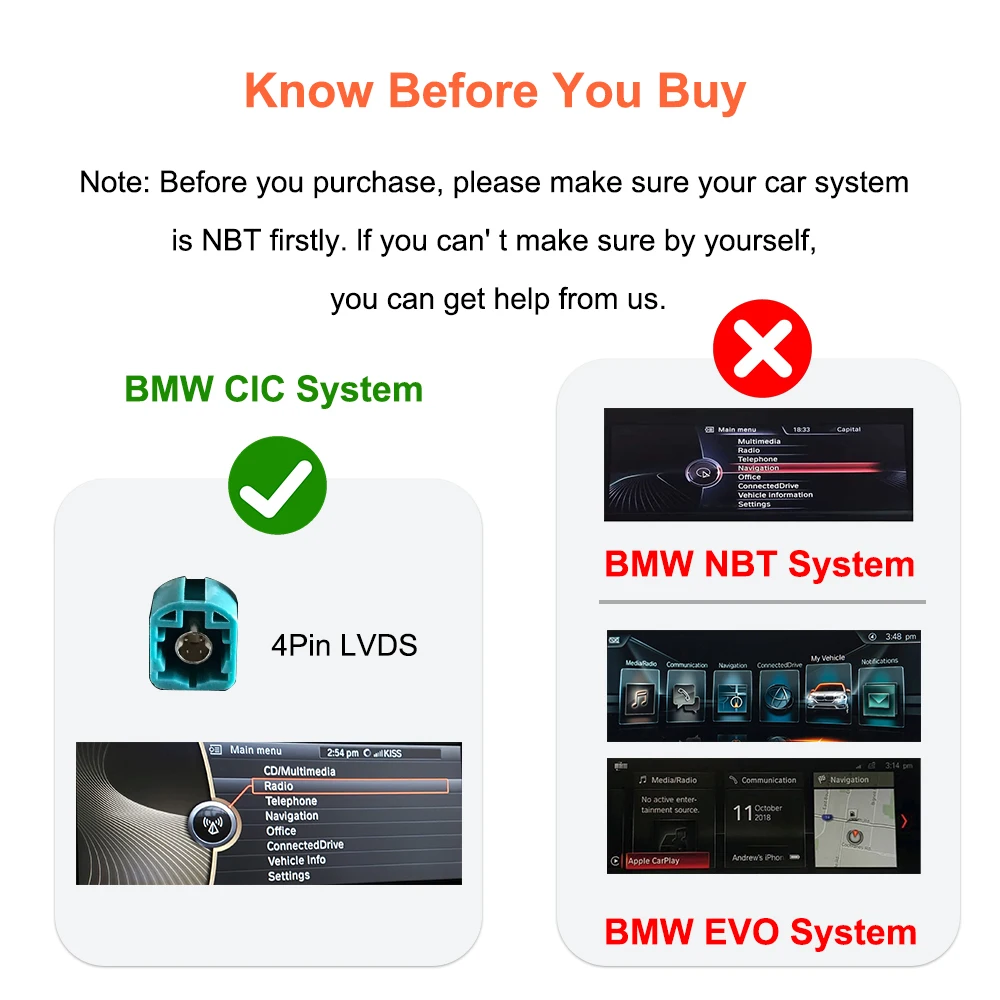 Bonroad Wireless Carplay Android Auto Decoder Box For BMW CIC System 3/5 Serie E60 E61 E90 E92 X1 E84 X3 F25 X4 F26 X5 E70 X6 E71 F10 F01 F07 Support Android Auto Mirror Link Navigation view 4