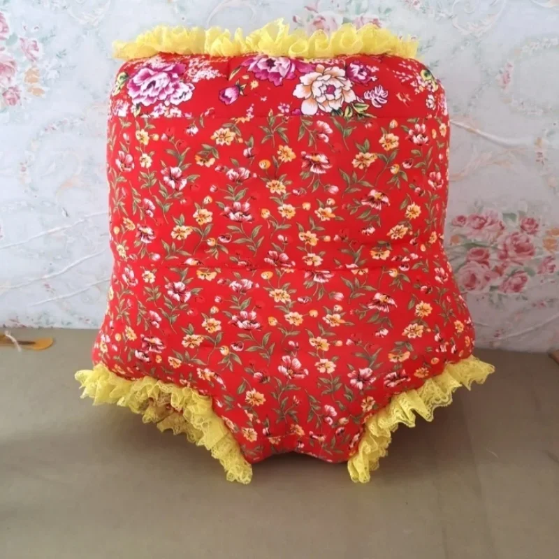 フェチレース花ソフトタッチブリーフ男性ハイウエスト充填綿ふわふわ暖かいパンティー女性手作りブリーフボトムパジャマ