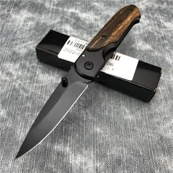 BM DA44 Survival Pocket Folding Knife Wood Handle Titanium Finish Blade Tactical Knifes EDC Pockets Knives Tool