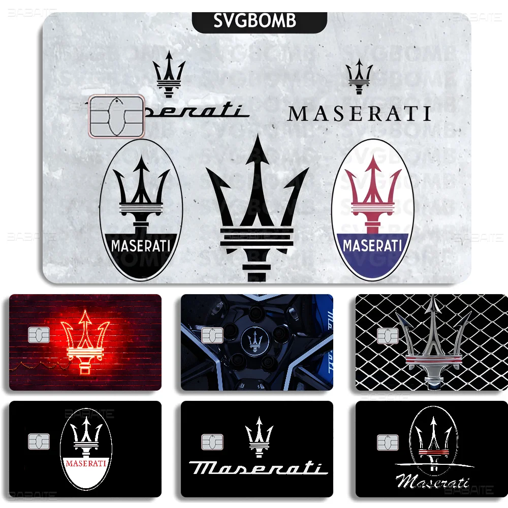 M-MASERATI Logo 100% Hot Sale Amine Credit Debit Bank Card Bus Card Film Skin Sticker