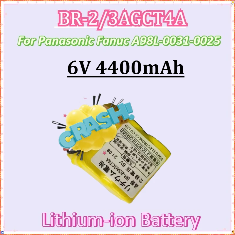 

For Panasonic Fanuc A98L-0031-0025 Disposable Battery New 6V 4400mAh BR-2/3AGCT4A Battery Pack PLC Lithium-ion Industrial