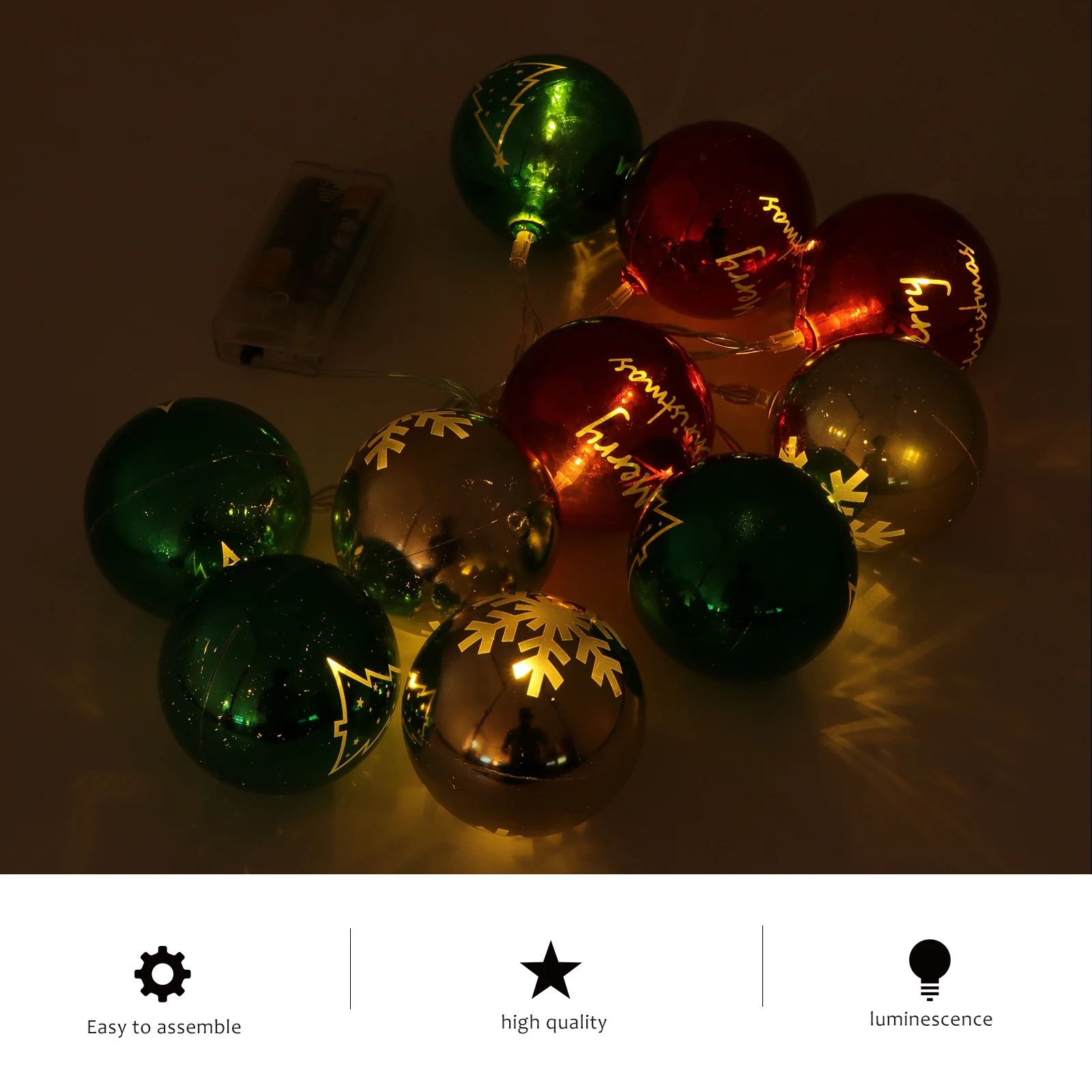 

1pc Led Light 1.5M Red Green Christmas Decor Lamp Christmas Light For Tree Party Yard Electric Plated Ball Lights