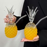 Creative Pineapple Glass Cup Cocktail Glasses Juice Drinking Cup Transparent Water Glass Red Wine Glass Cup For Home Bar Party