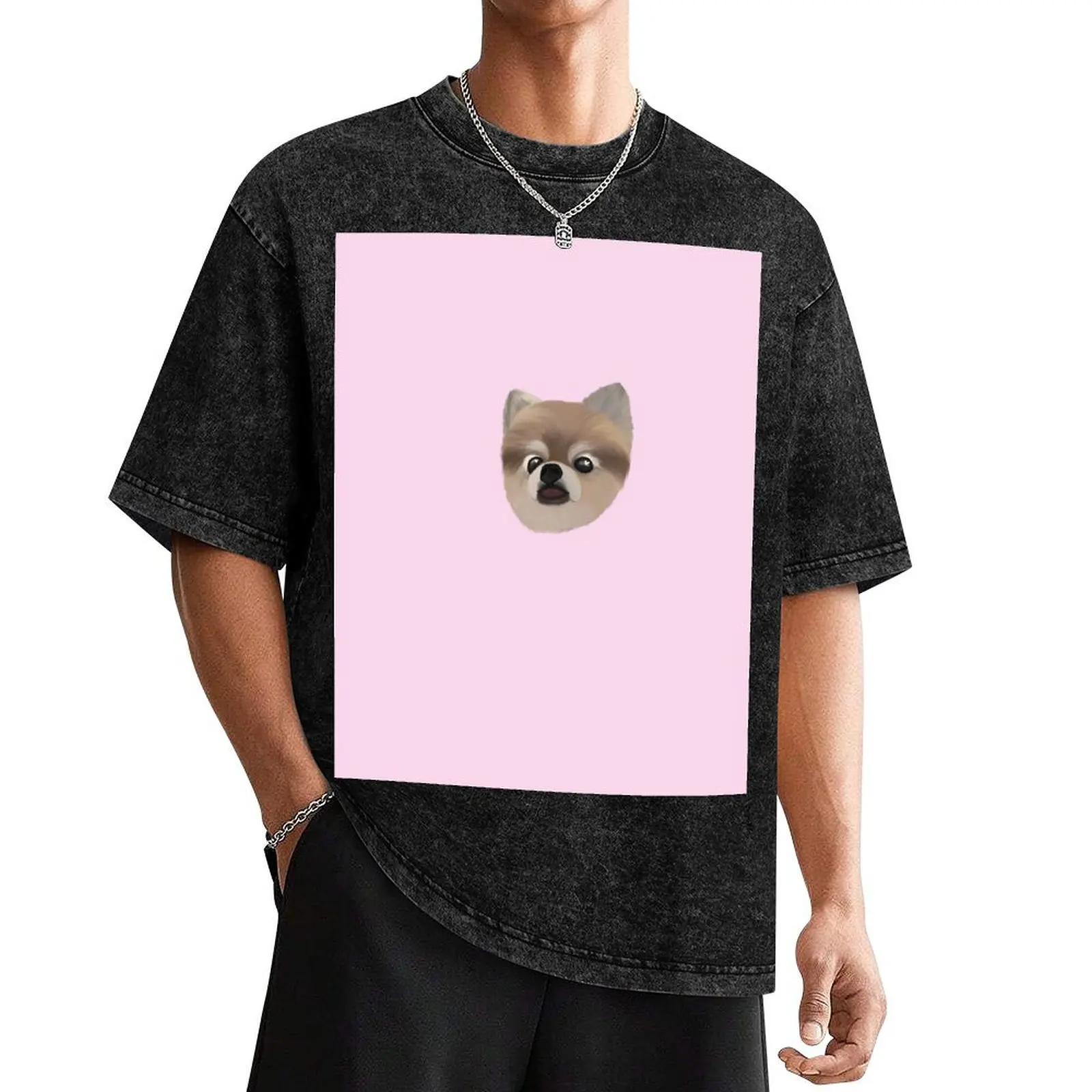 

blep pomeranian T-Shirt funny meme t-shirts blue archive big and tall t shirts for men