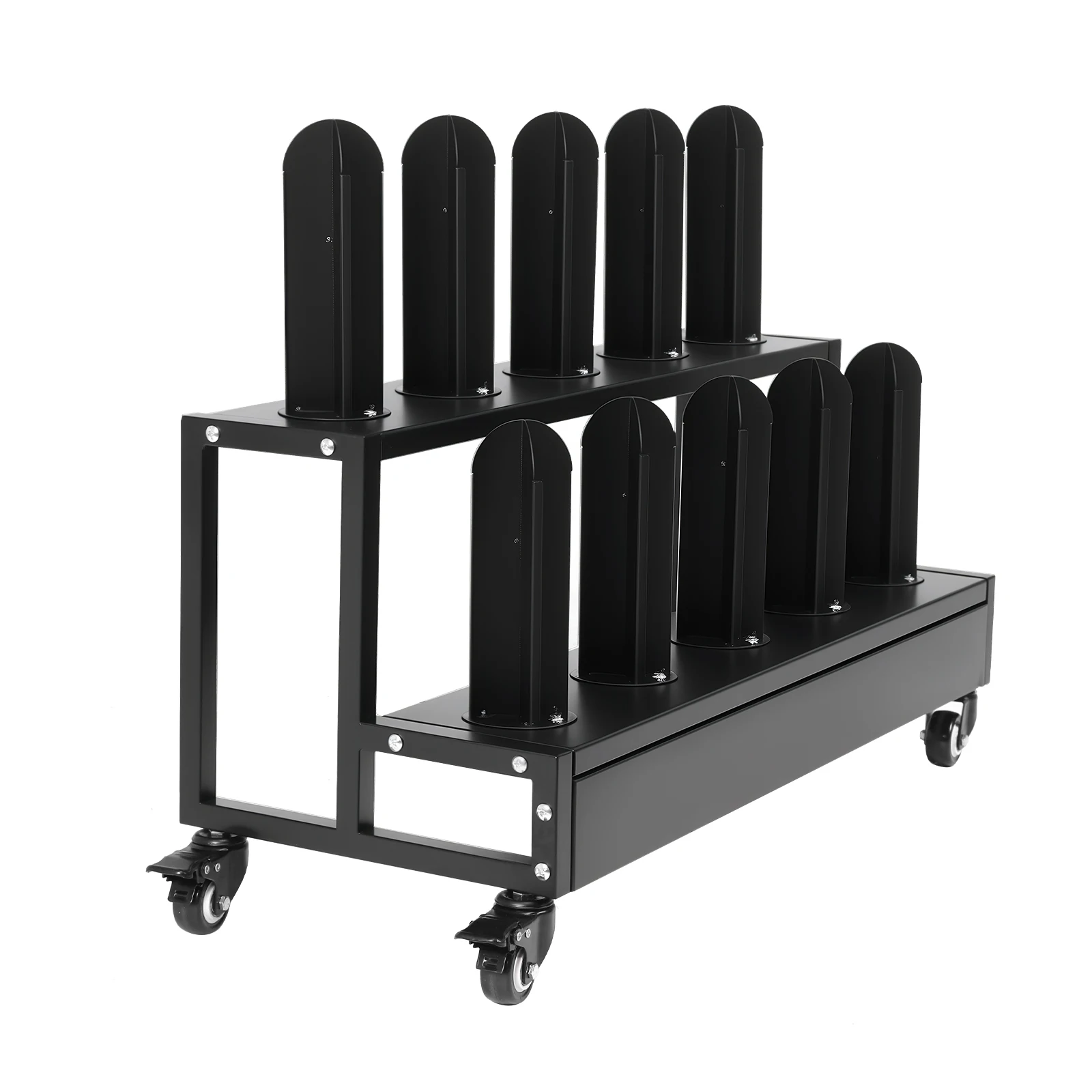 

Heavy Duty Vinyl Roll Storage Rack Cart with Wheels Metal Display Stand for Car Color Change Film & Auto Stickers