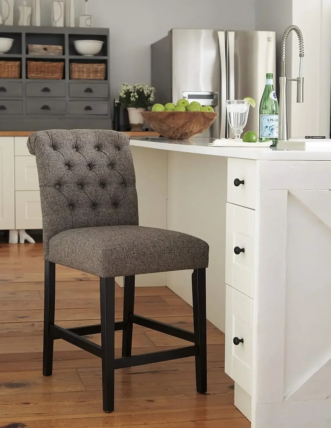 Ashley Tripton-Tufted Upholstered Barstool, Signature Design, Casual, 23.50 