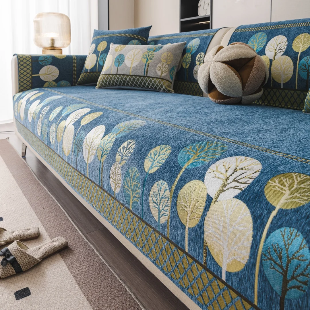Boho Vollmond Baum Jacquard Chenille Sofabezug für Wohnzimmer Couch Sitzbezug Möbel Dekor Schutz Anti-Rutsch Sofa Handtuch – Detail 8