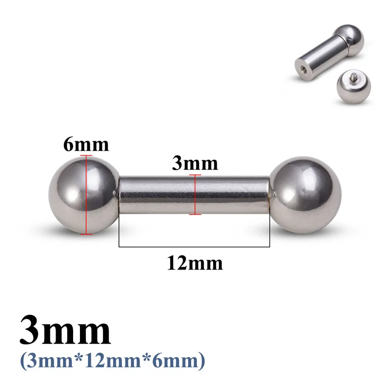 1pc Große Größe Edelstahl Genital Gerade Barbell Ohr Tragus PA Piercing Nippel Ring Bar Knorpel Ohrring Sexy Körper schmuck – Detail 10