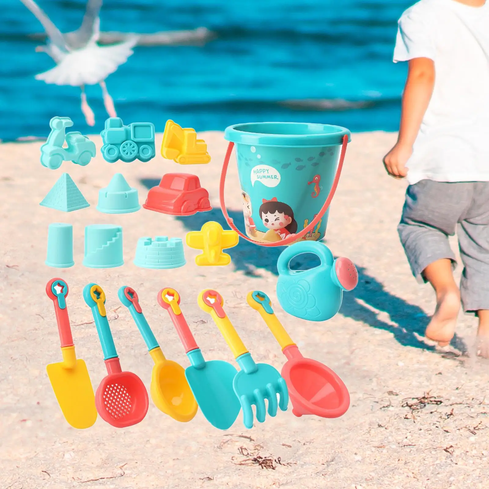 Brinquedos De Praia Conjunto De Brinquedos De Areia, Castelo De Sandbox Educacional, 18 Pcs