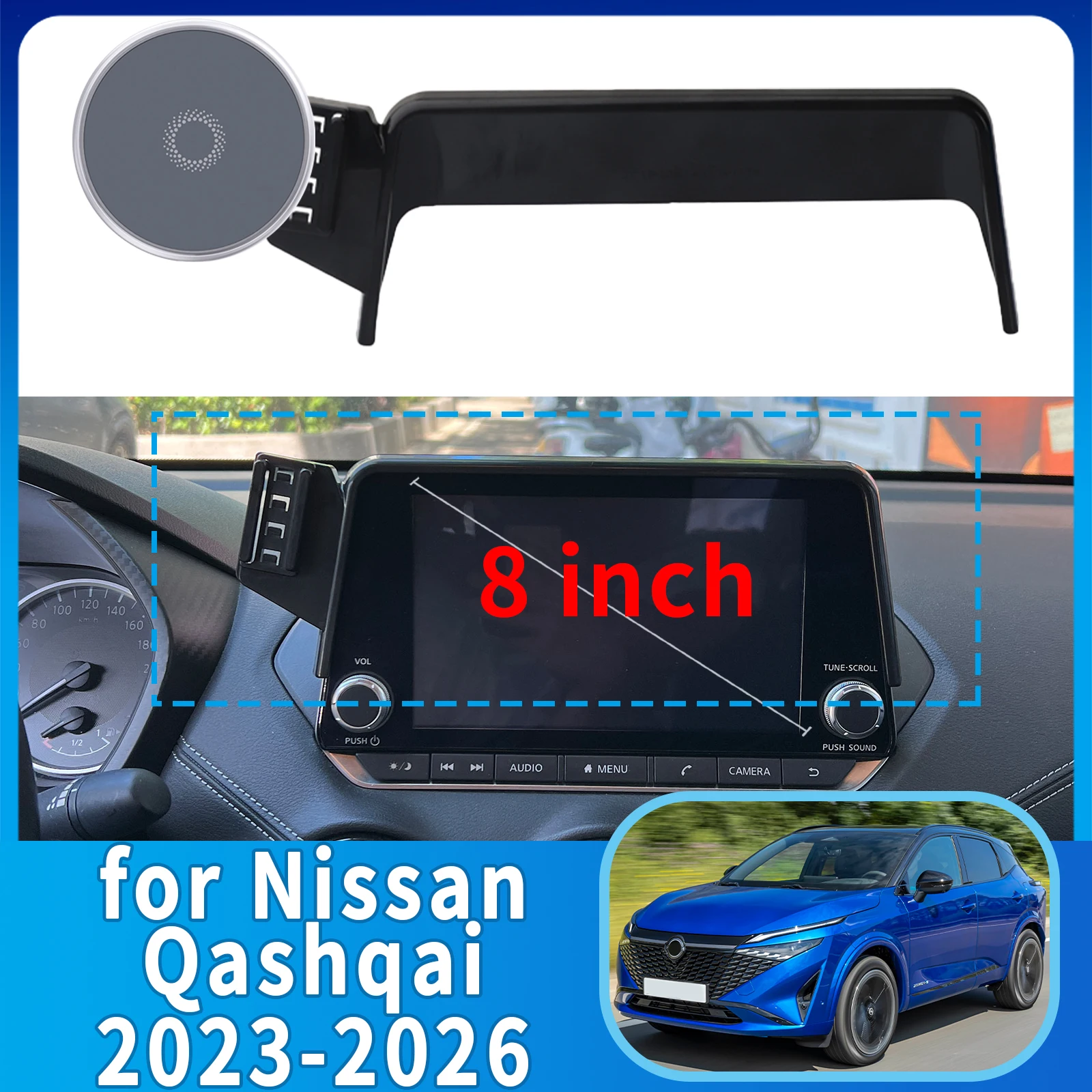 

fit for Nissan Qashqai 2023 2024 2025 2026 8inch Custom Fit Phone Holder Mount Dashboard Screen Base No Drill Car​​ accessoires