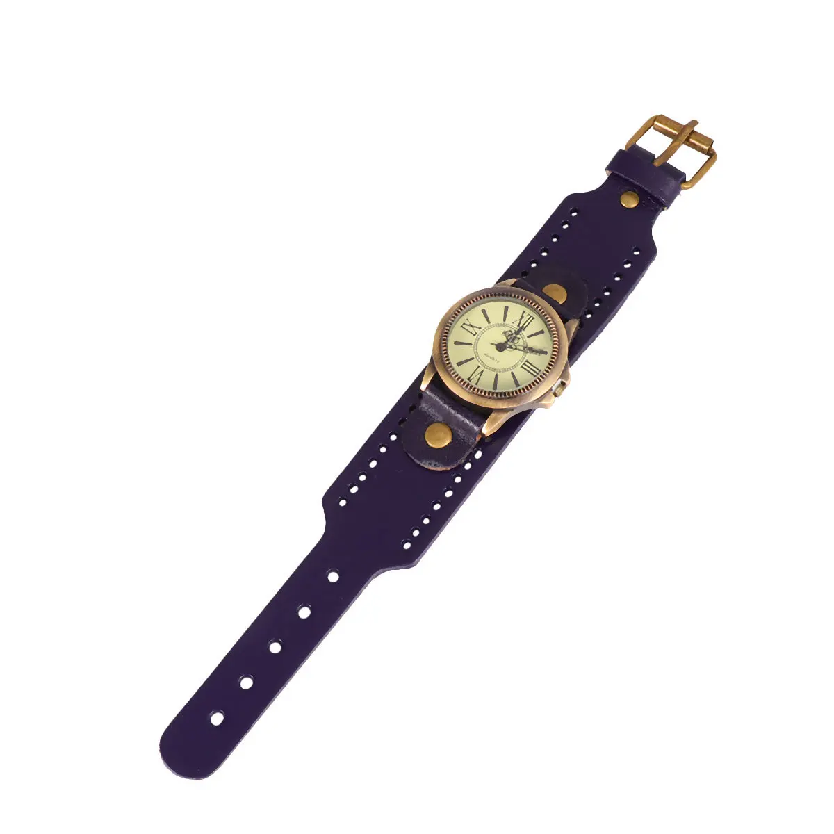 

1 шт., наручные часы в стиле ретро с римским циферблатом, браслет из натуральной воловьей кожи, часы с точным кварцевым механизмом, удобный стильный повседневный