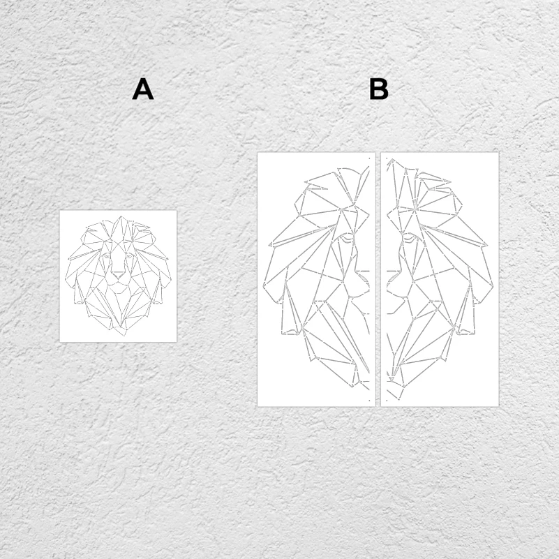 46 سنتيمتر-91 سنتيمتر جدار الاستنسل ديكور لطلاء قالب الجص لرسم الزخرفية الأسد خط الفن الخطي الثلاثي هندسية S279