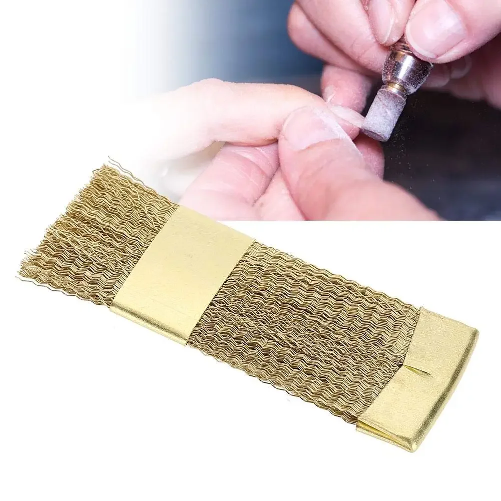 1PCS Nail Drill Art Bit Cleaning Brush Copper Wire Drill Brusher Cleaner Golden Portable For Electric Manicure Drills Accessorie