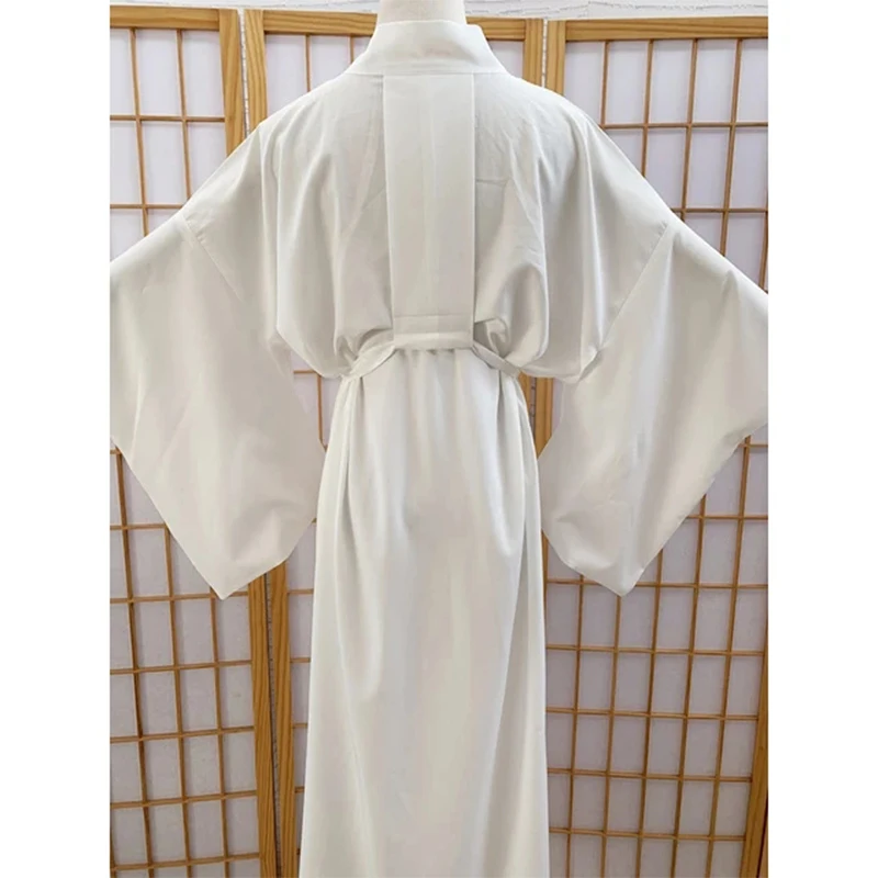 Women\'s Men White Yukata Dress White Japanese Traditional Kimono Inner Wear Accessories Long Kimono Lining with Belt Home Wear