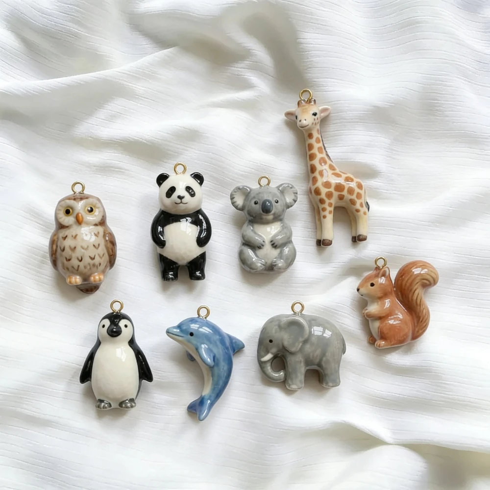 Einfache und trendige neue Tier-Serie: Elefant, Eichhörnchen, Panda DIY-Anhänger für Schmuck. – Detail 2