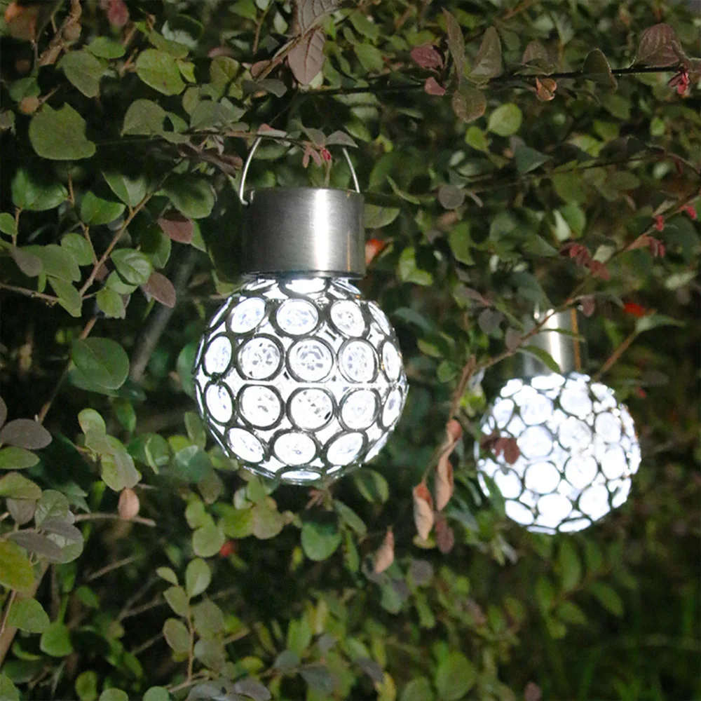 Outdoor Solar Small Hanging Ball Rotary Coating Ball Hanging Lanterns Eaves Of The Tree Colorful Gradual Courtyard Decoration